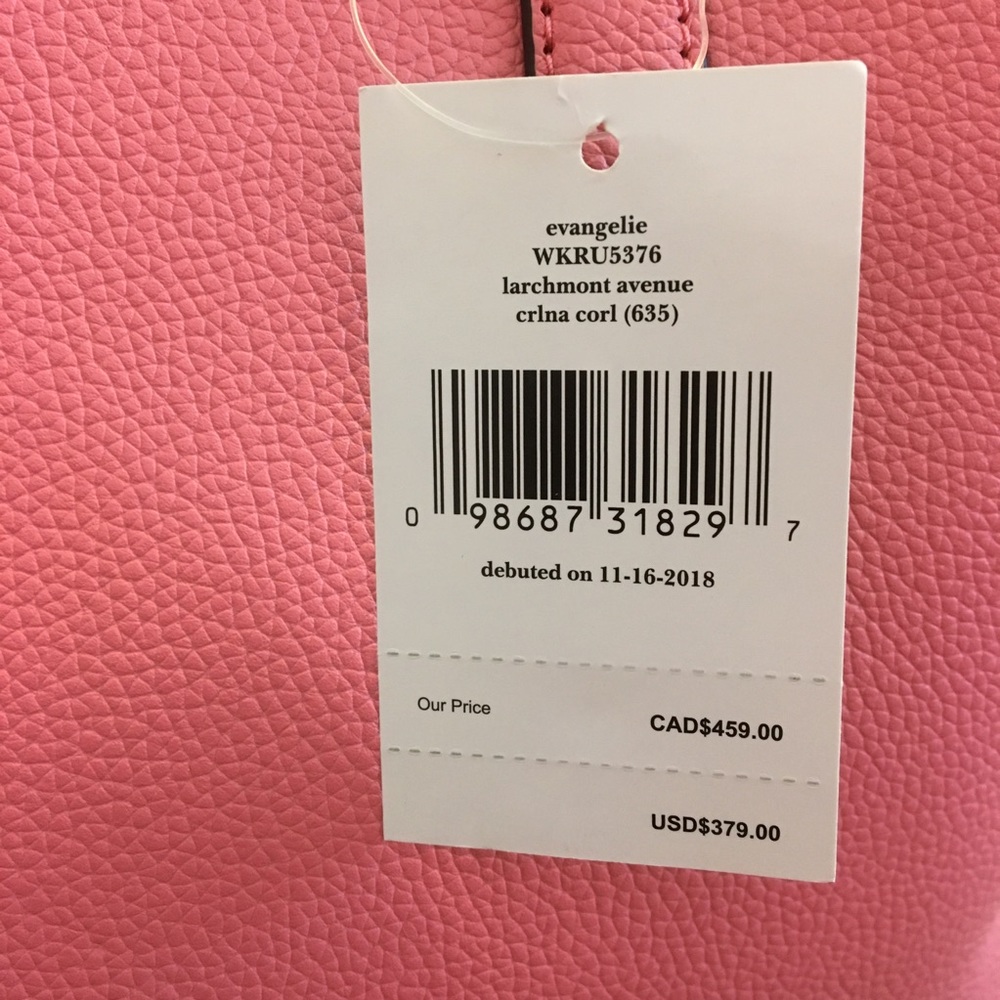 ❌SOLD NWT Kate Spade Evangeline Larchmont Av Coral - Picture 6 of 8